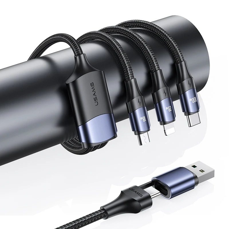 

USAMS New SJ511 Durable Braided Universal USB Multi Charging Cable for Multiple Devices, Customized color