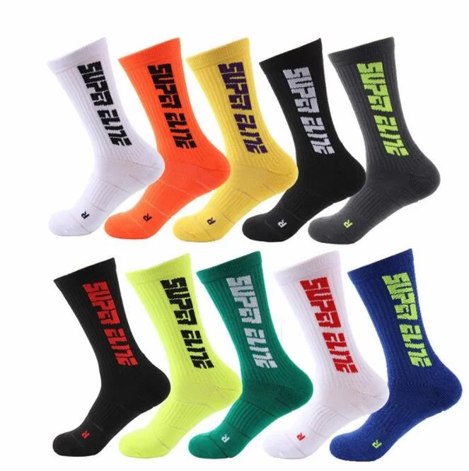 

Bulk Terry Bottom Crew Funny Fashion Fluorescent Alphabet Sport Sox Men Basketball Socks Elite