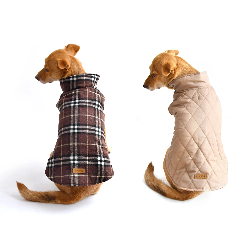 

Wholesale Customized  Plaid Thick Winter Pet Clothes Waterproof Warm Puppy Outfits Cotton Padded Dog Jacket, Multi colors