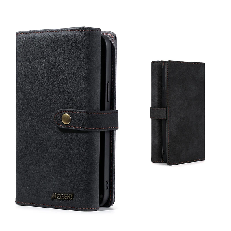 

High Quality Tpu + Leather Wallet Mobile Phone Case For Iphoned 13 Pro Max Iphoned 12 Mini 13 Pro Leather Book Flip Cover, 3 colors