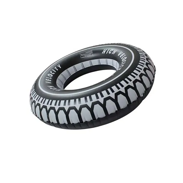 

80cm Black Tyre Creative Pattern Round Shape PVC Inflatable Swimming Rings For Pool Water Fun