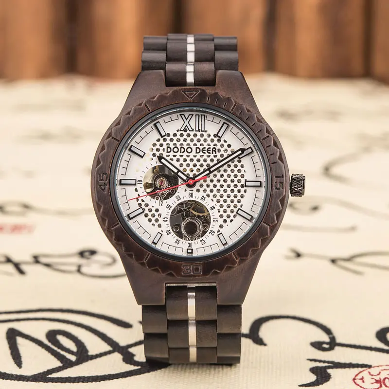 

Mens Watches Tourbillon Automatic Mechanical Watch Men Casual Fashion Wooden Strap Skeleton Wristwatch Top Brand Luxury 2020