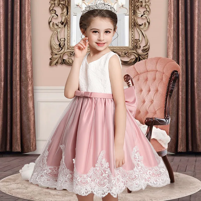 

MQATZ Kids Gown Infant Clothing Birthday Pageant Party Embroidery Formal Lace Baby Dress Flower Girl Dress With Big Bow L1911
