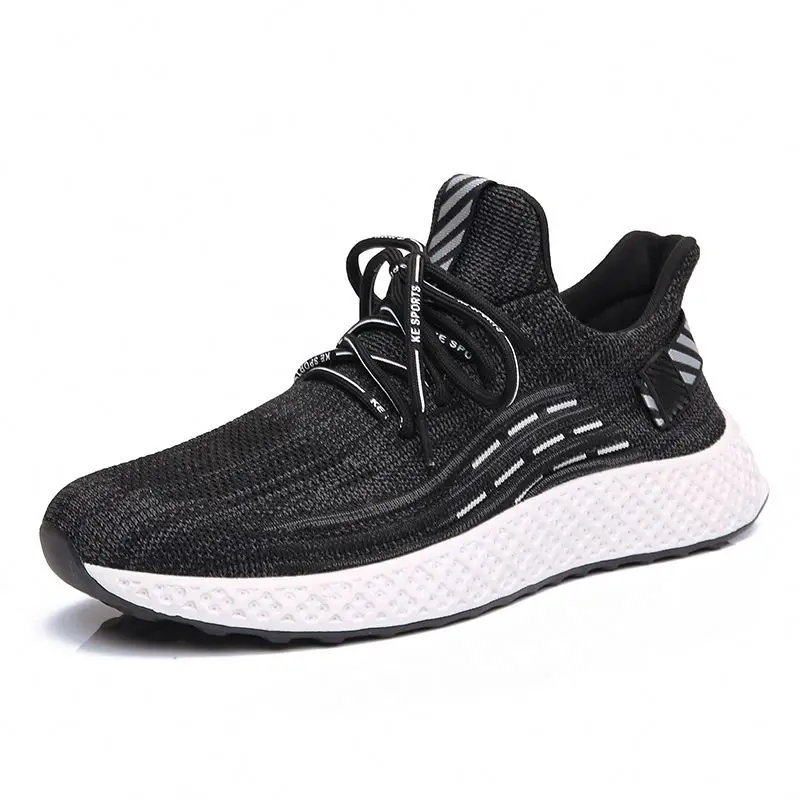 

High Quality Men's Shoes Manufacturer Wholesale Shoes Knitted Mesh Men's Breathable Running Sports Sneakers