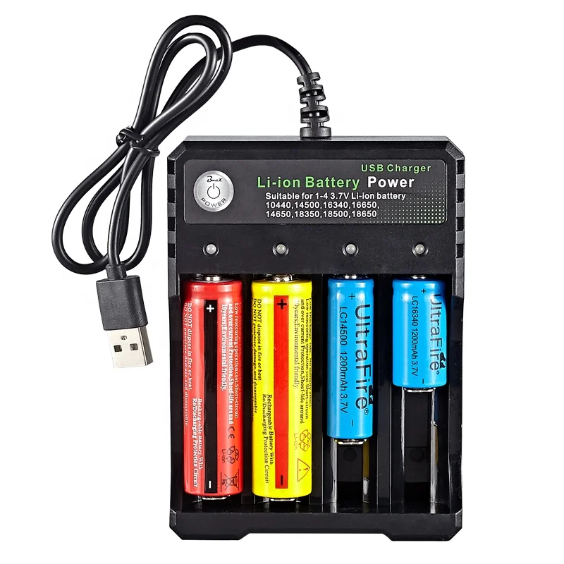 

Micro usb Cable Charger 4 Slot Li-ion Battery Bulk 4.2V 18650 Battery Charger