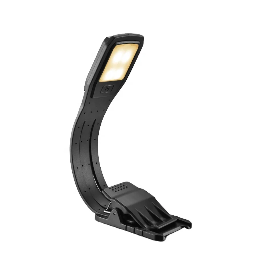 2020 New Design Led Clip Book Light Plastic Portable Bookmark Light for Reading in Bed
