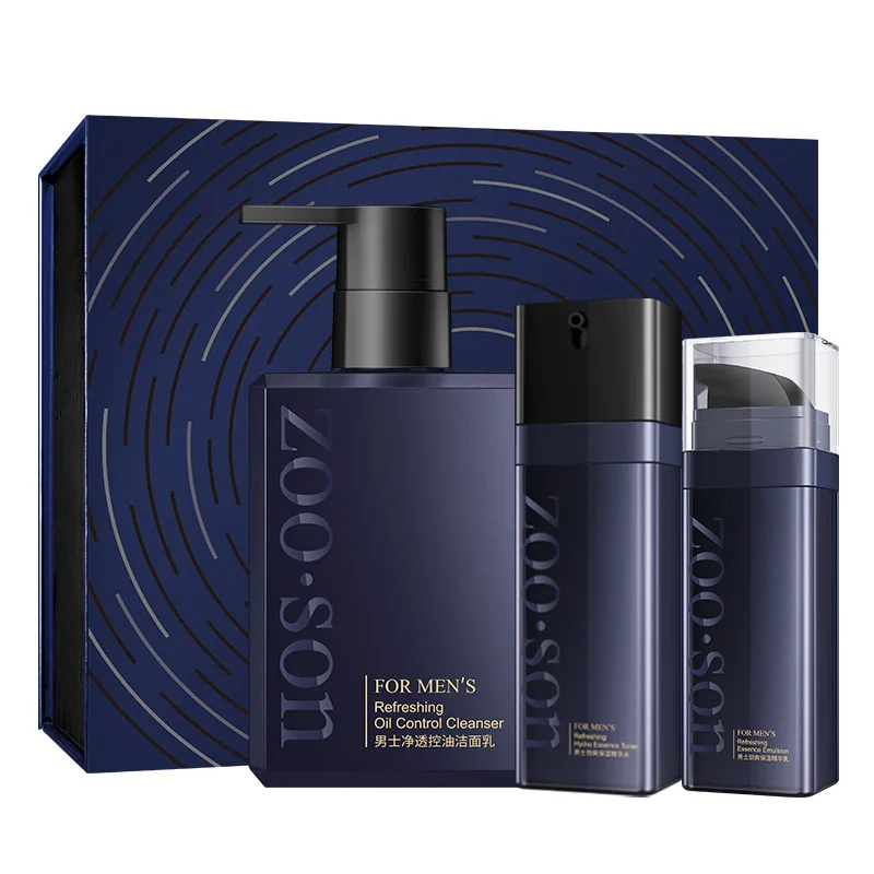 

Men's facial oil control cleanser moisturizing toner facial lotion men's care set