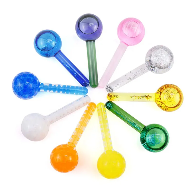 

custom Private label mini massager ball beauty cooling magic ice globes for facial, Blue/pink/purple/oem