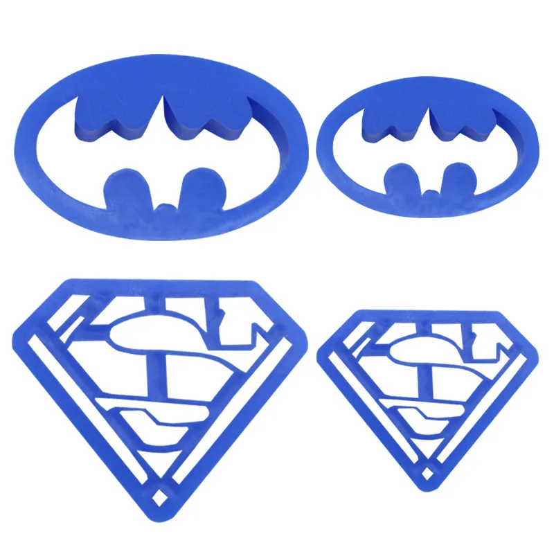 

4-piece Set of Superman Plastic Biscuit Molding Biscuit Cookie Fondant Art Cutting Die Baking Tool Making Crafts Tool