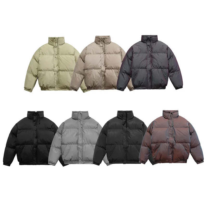 

2021AW Top Quality Plain Dyed Crop Bubble Jacket Fear Puffer Jacket of God With Side Pockets Essential Puffer Jacket, Black