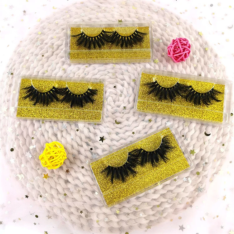 

Factory Wholesale 25mm synthetic false eyelashes for thick and exaggerated eyelashes, Black color