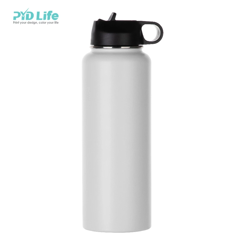 

PYD Life Wholesale 40 OZ Stainless Steel Water Bottle Powder Coated White Vacuum Flask Metal