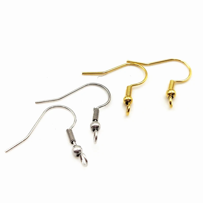 

fashion 316L stainless steel jewelry findings earring hook with ball nature pearl18k gold plating DIY jewelry Accessories