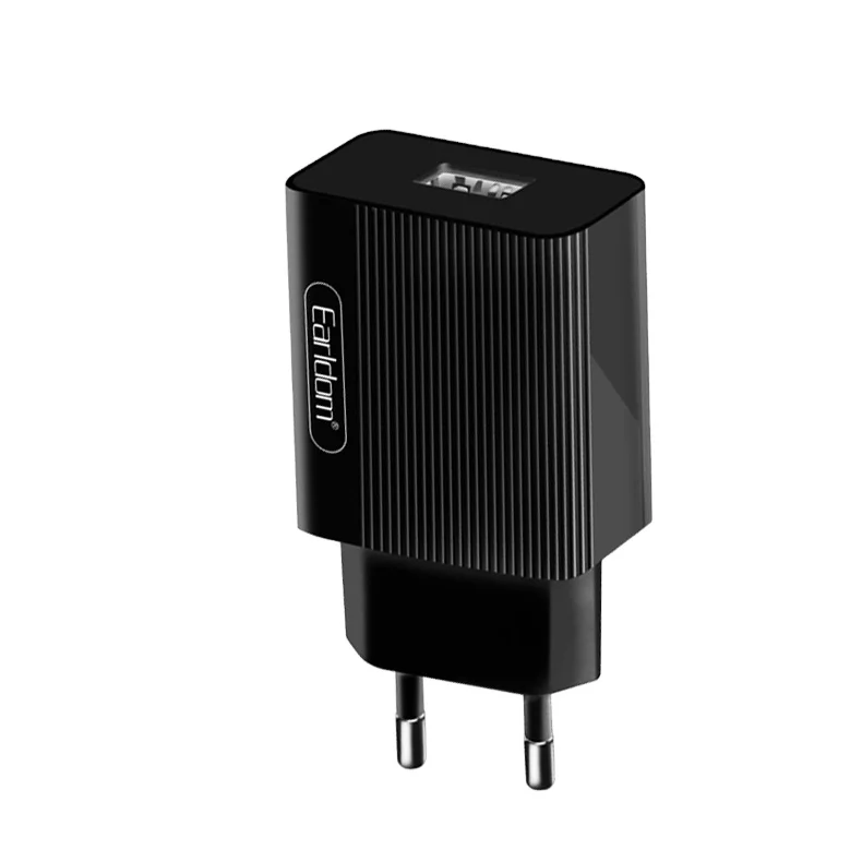 

EARLDOM USB travel charger adapter mobile phone USB Wall Charger for i phone X 7 8 i pad fast Charger EU Plug for sam sung S8, Black
