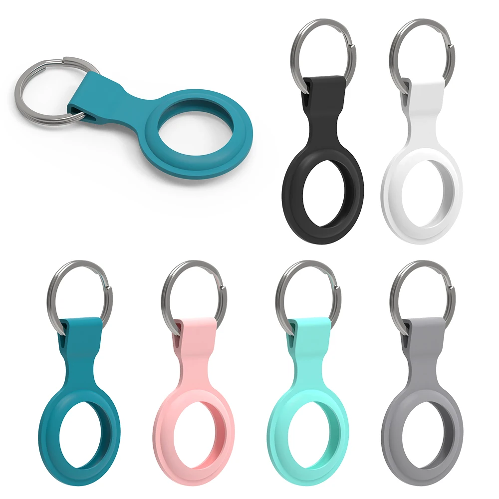 

HuaMJ wholesale amazon hot popular tracker anti-lost device keychain silicone protective cover suitable for Apple Airtags case, 6colors