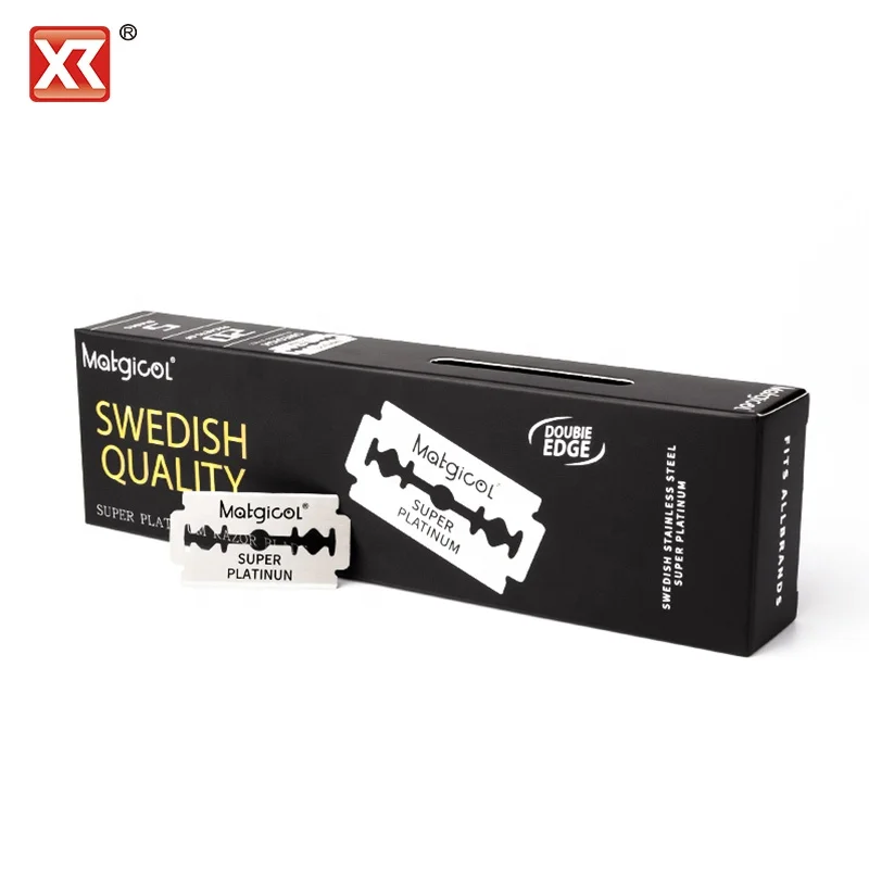 

2021 high quality factory directly sale Swedish material double edge razor blade, Silver