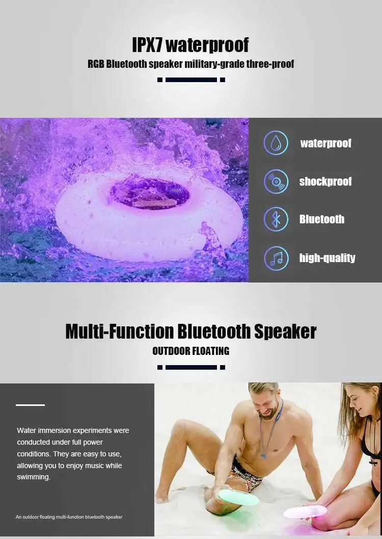 IPX7 waterproof floating portable wireless outdoor speaker - ANKUX.COM