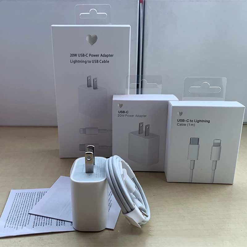 

High Quality For iPhone13 Original Adapter PD 20W Charger USB-C Fast Charger EU US Plug 18W Wall Charger cable For IPhone 13 12