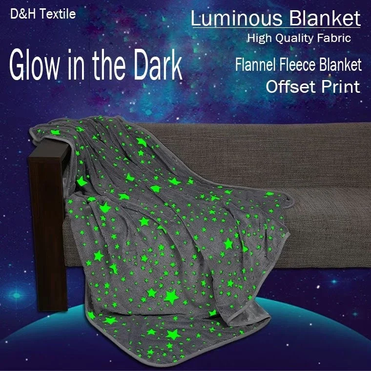 Wholesale 100 Polyester Throw Fluorescent Glow In The Dark Luminous