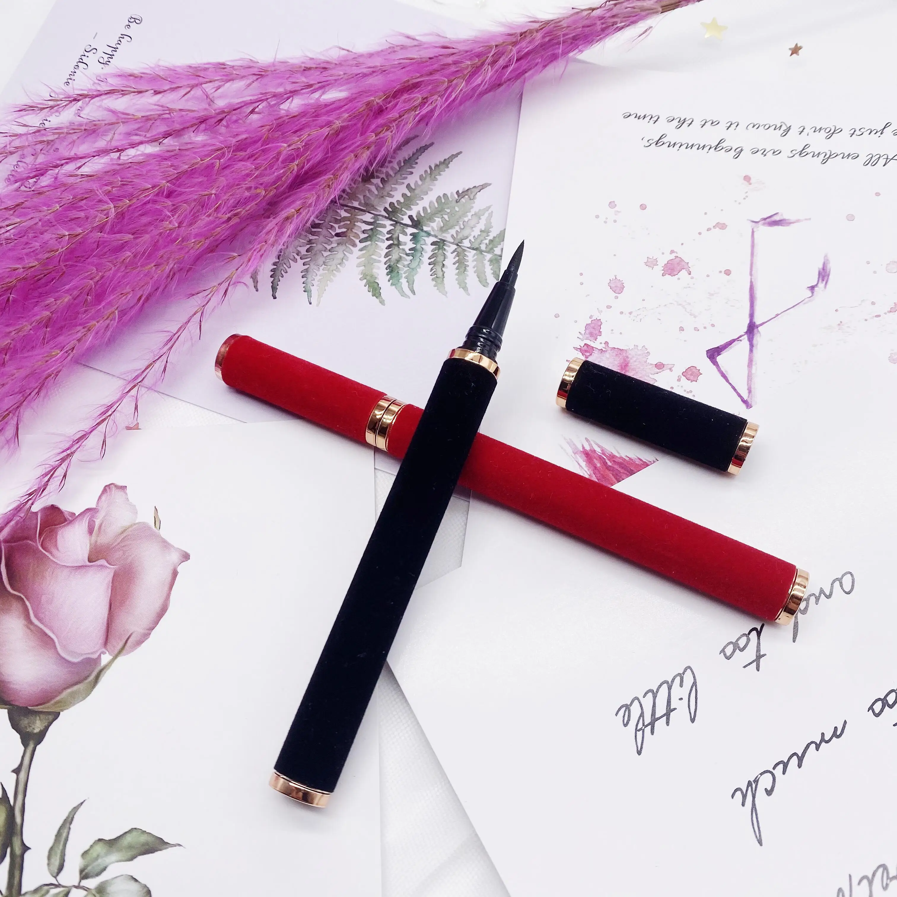 

Private Label Print Logo Packaging Box Liquid Eyeliner Water Activated Eyeliner Adhesive Eyeliner, Black