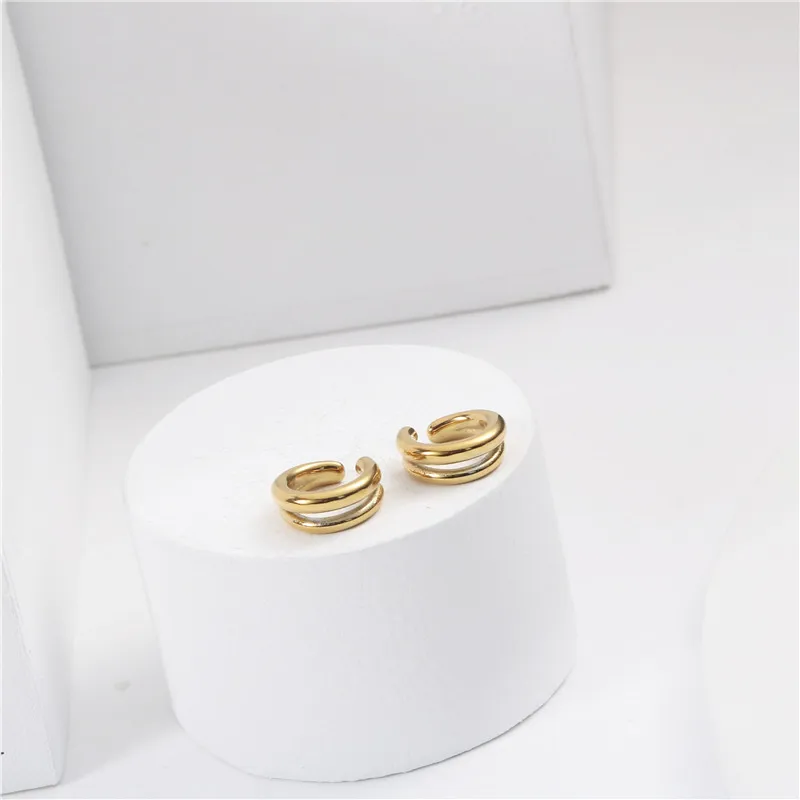 

JOOLIM Jewelry PVD 18K Gold Plated Simple Cuff Earrings