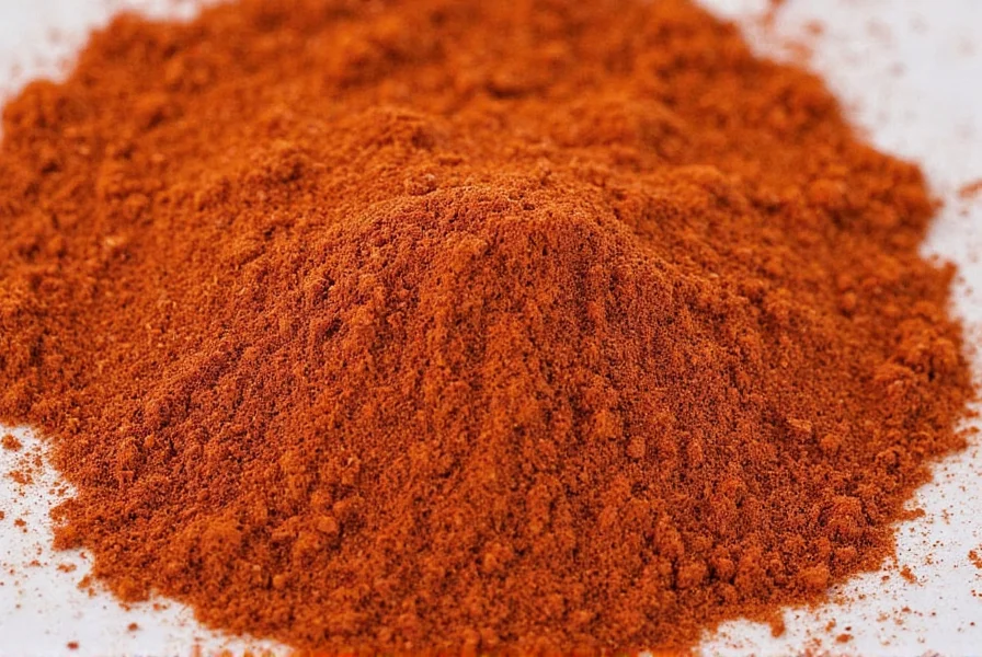 Close-up of various dried chilies arranged on wooden cutting board for making homemade chili powder