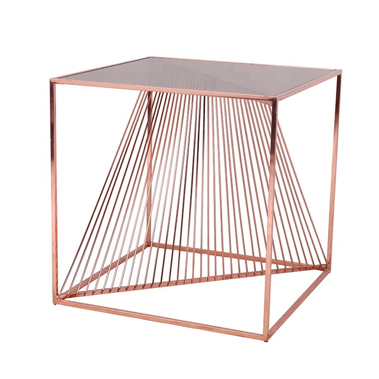 
Rose Golden Innovative Side Tea Coffee Table Indoor and Outdoor Furniture 