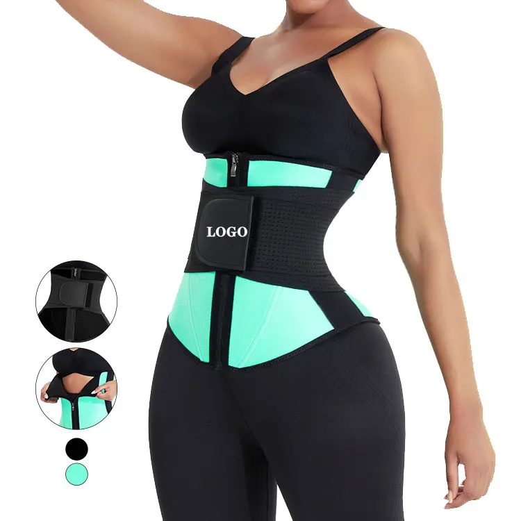 

wholesale Detachable belt sweat sport neoprene plus size women slimming waist trainer, Black