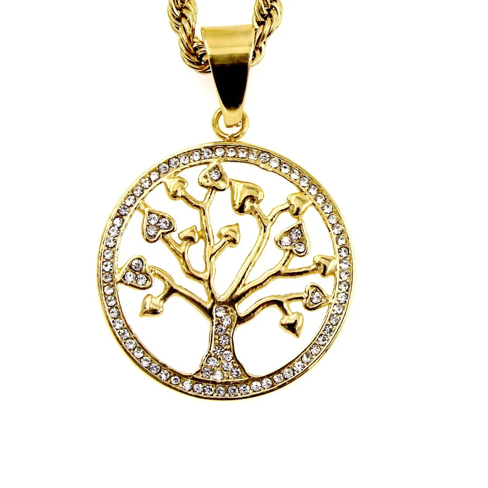 

tree of life gold plated stainless steel handmade necklace pendant
