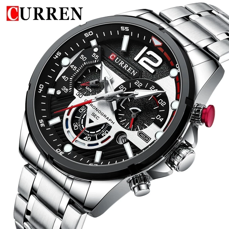 

CURREN 8395 Watches Men's Sport Quartz Chronograph Wristwatches Luxury Stainless Steel Clock Luminous Watch Relogio Masculino