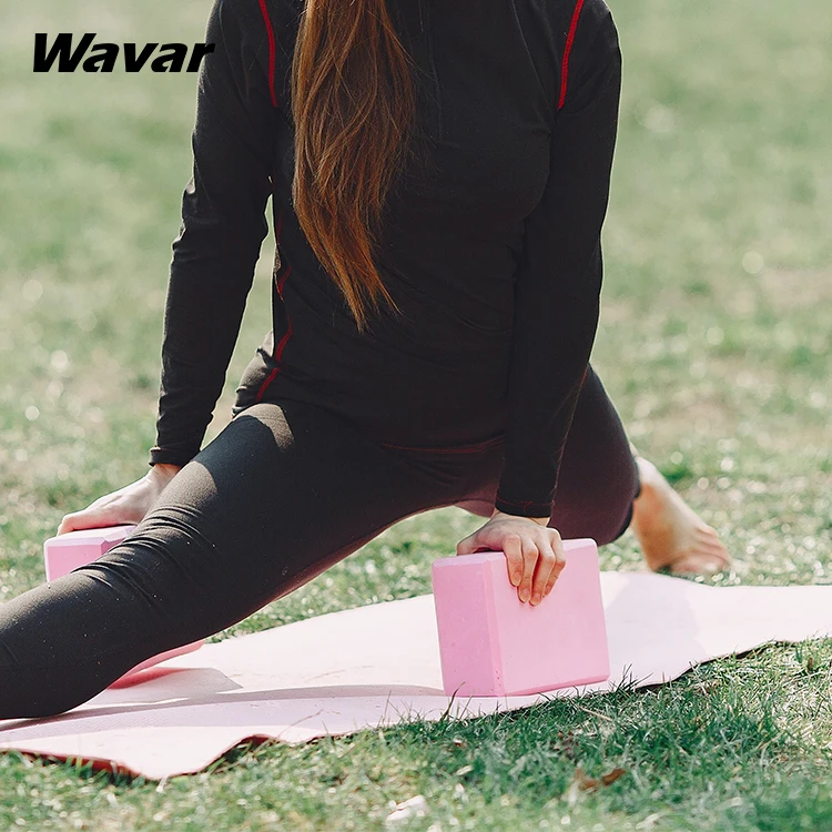 

High Density EVA Foam Yoga Blocks Yoga Balance Blocks to Support Body, Pink/green
