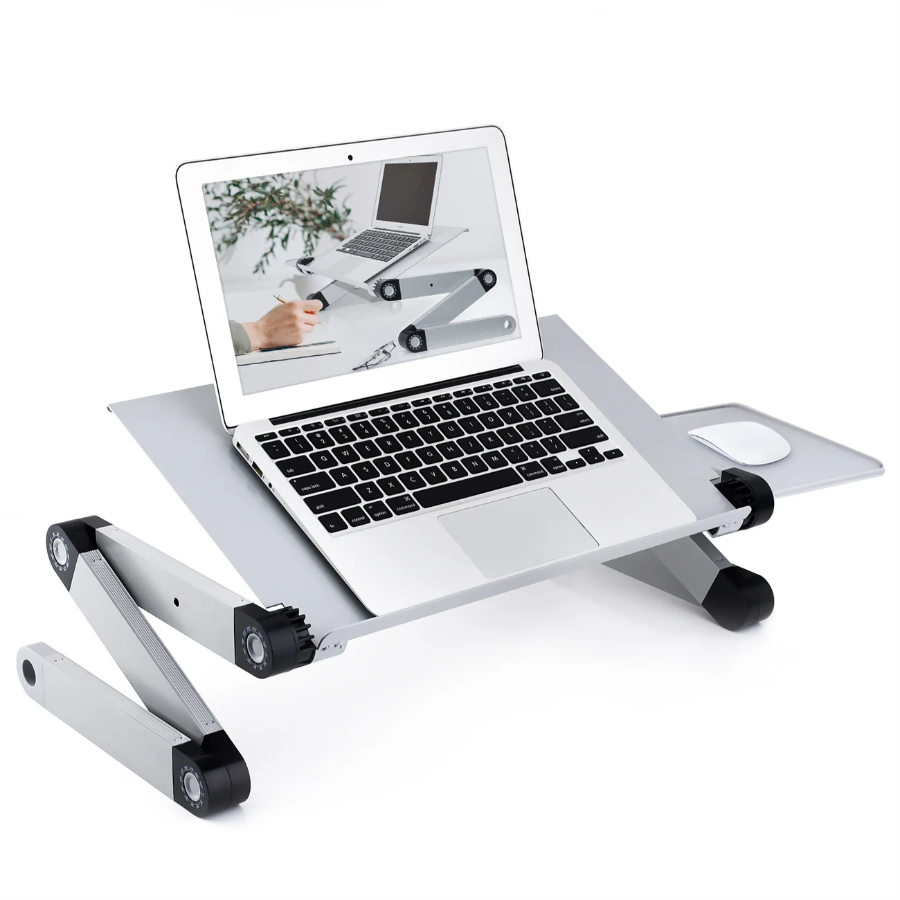 

Adjustable Folding Table Workstation Laptop Riser Ergonomic Computer Tray Reading Frame Bed Tray Standing Desk