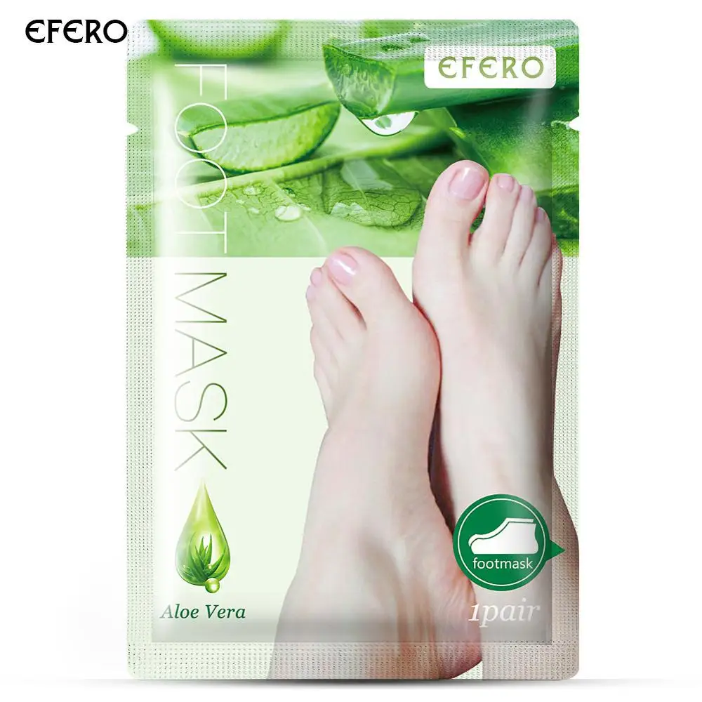 

100% Natural Organic Aloe Exfoliating Foot Mask Remove Dead Skin Peeling Foot Film Calluses Tender Smooth Nourishing Moisture