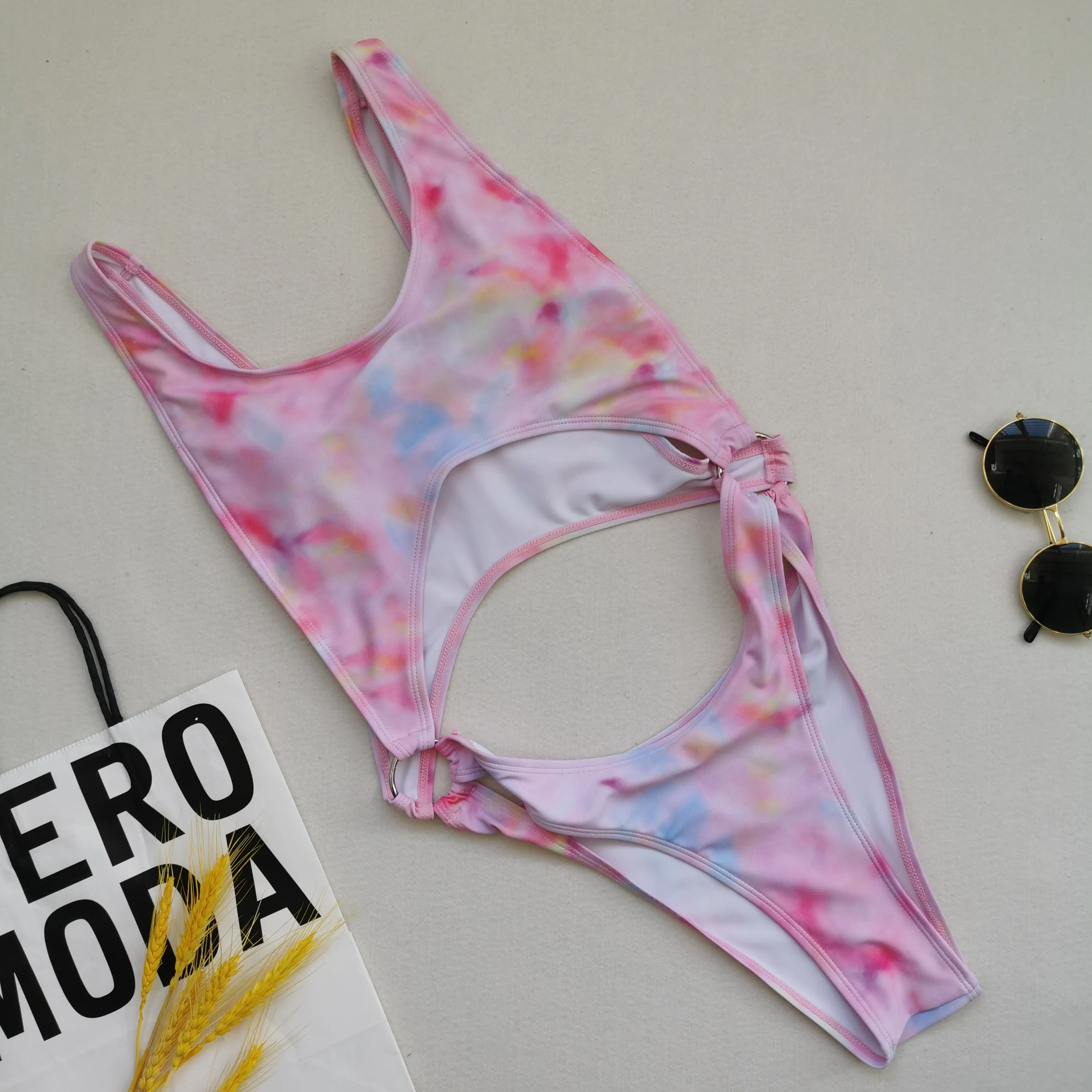 

High Quality Durable Using Economical Custom Design Plus Size Swimwear 2021, Flower color, fluorescent yellow