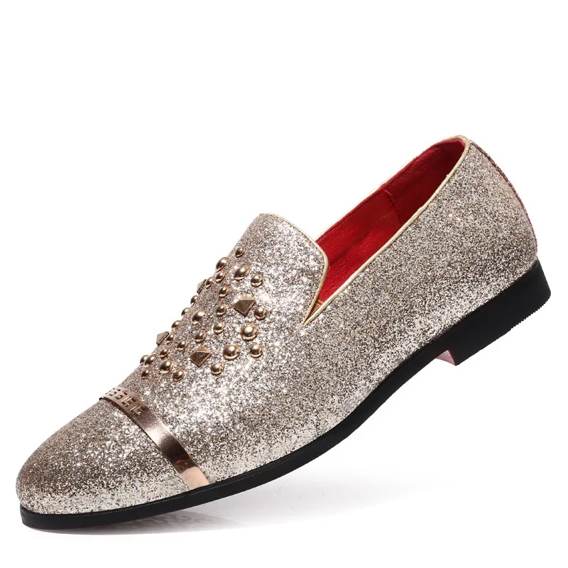 

italian fashion glitter loafers men new arrival 2019 coiffeur wedding dress formal shoes men elegant party shoes men classic, As picture