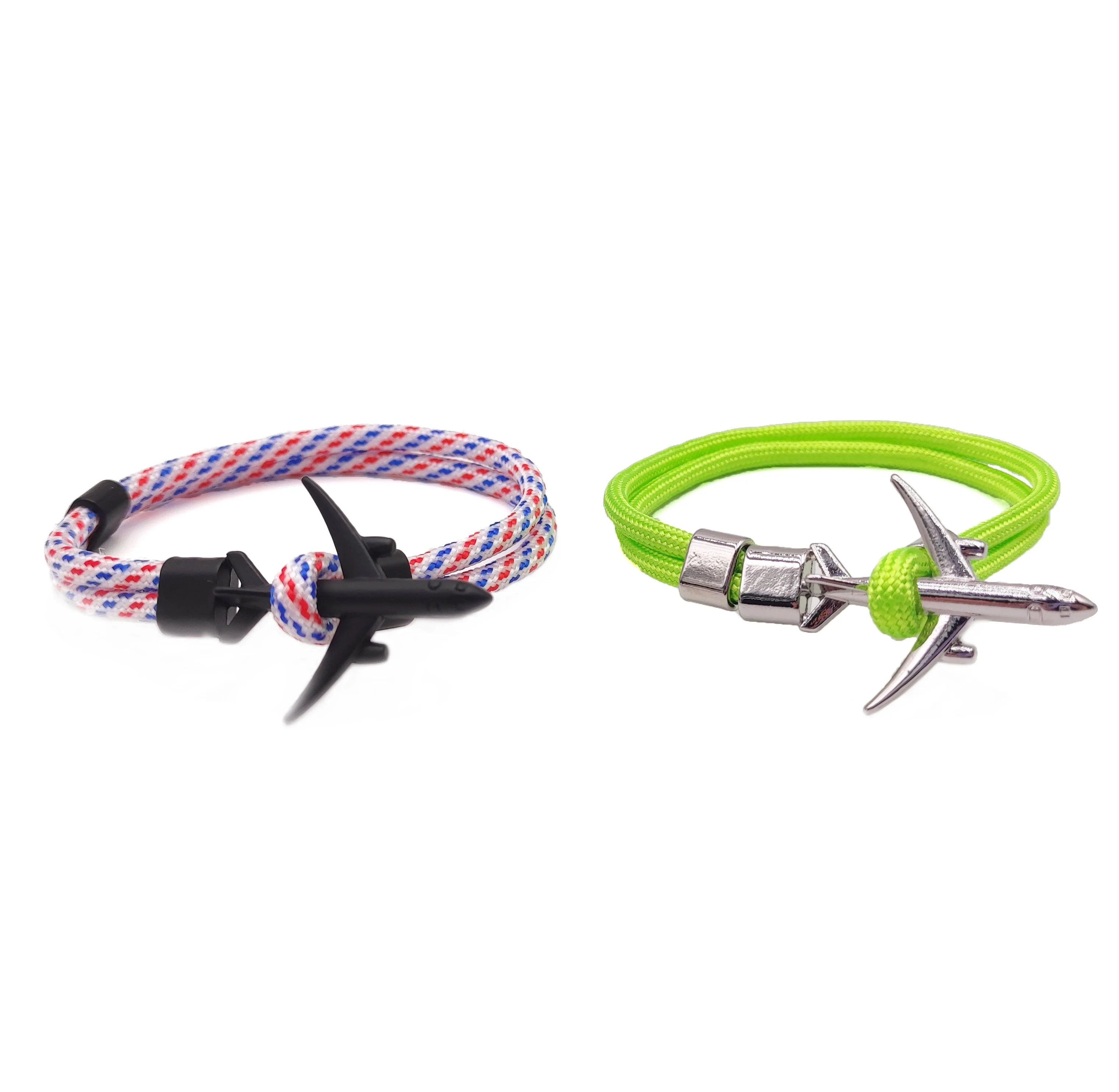 

2020 Charm Braided Nylon Rope Fashion Handmade Wholesale Cheap Unisex Aircraft Accessory Bracelet, 34 color or custom color