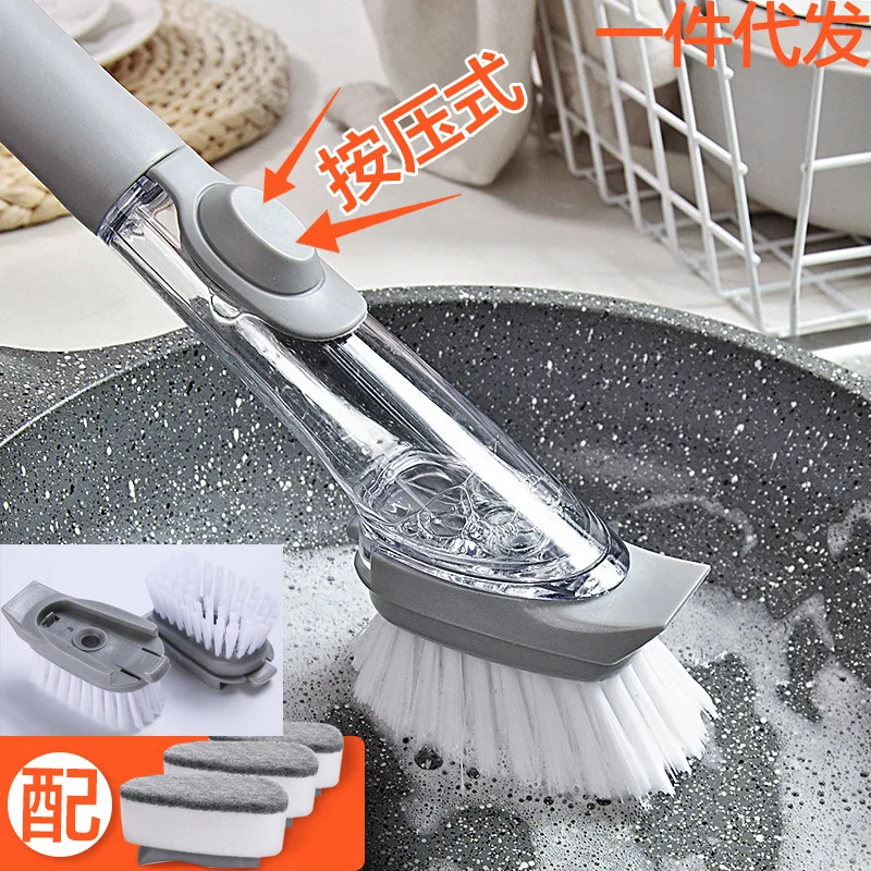 

Kitchen Dishwasher And Pot Brush Household Detergent Long Handle Pot Brush