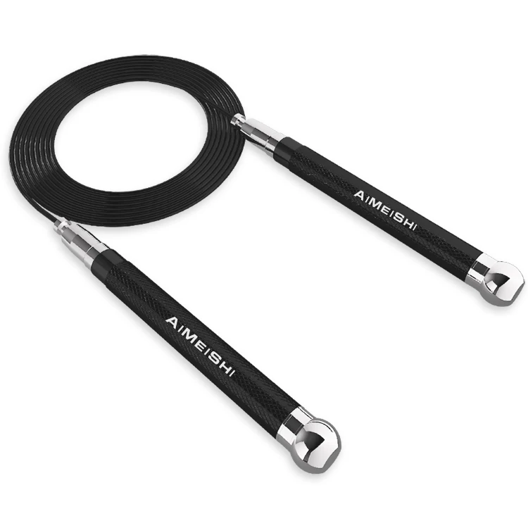 

Steel Wire Non-Slip Self Locking Rope Skipping Professional High Fast Speed Heavy Jump Rope For Fitness, Black