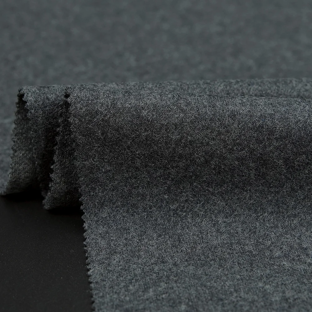 Soft Merino Wool Blend Interlock  Fabric 45%W 5%N 12%P 7%V 31%C  for Fashion Clothing  Casual Suit Pants Skirts
