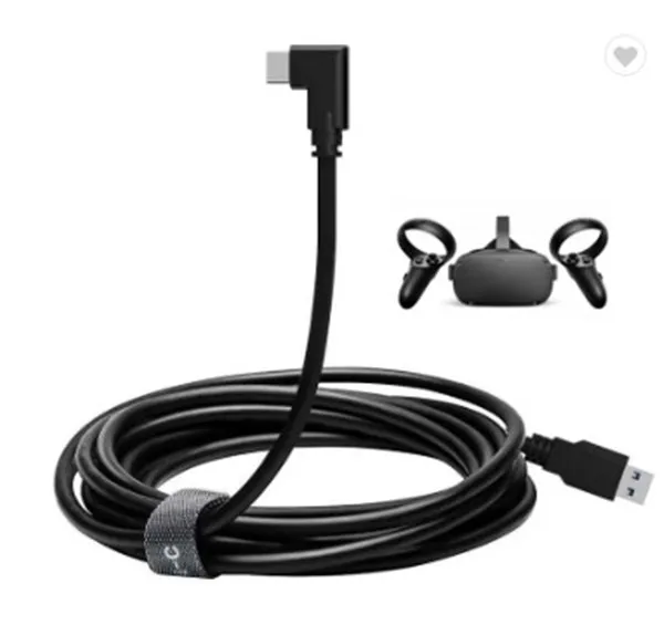 

16FT PC Game VR Cable USB3.1 Data Speed 90 Degree Right Angle Type C Cable For Quest Link USB Charging Cable 5M