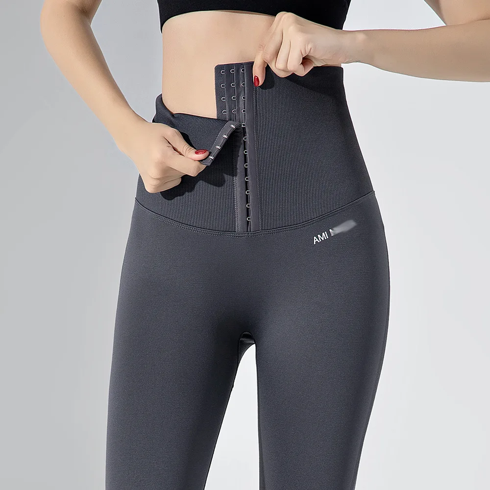 

High Waist Skinny Yoga Pants Women's Seamless Adjustable Waist Corset Brand Fitness Pants Gym Clothes Workout Activewear OEM