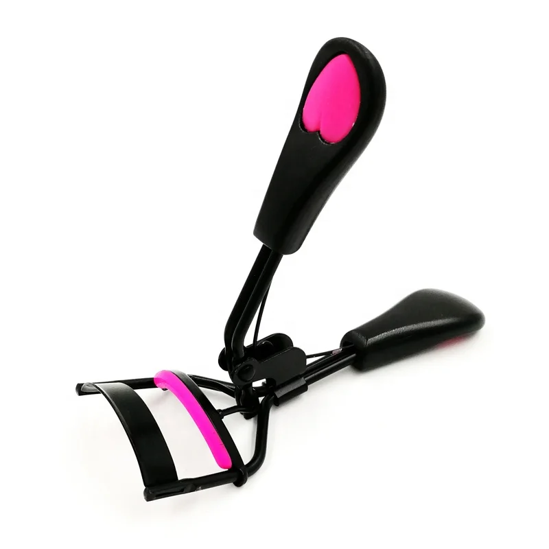 

Hot Sale Personal Makeup Tool Black Stainless Steel Lashes Curler with Heart Shape ABS Handle, Black or custom