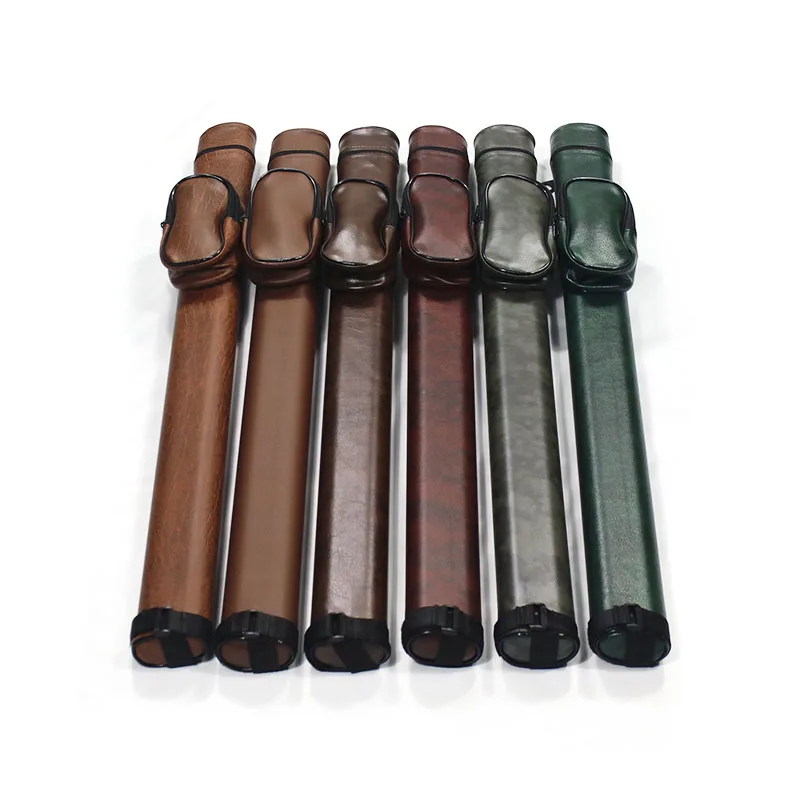 Wholesale  Price 2 Hole Pool Cue Case Stick Cue Rod Holding Bag 1B1S 1/2 Billiard Cue Leather Bag  Random Colors for Sale