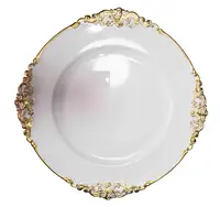 

white gold Round Plastic Dinner cake Charger Plates For Wedding Decoration