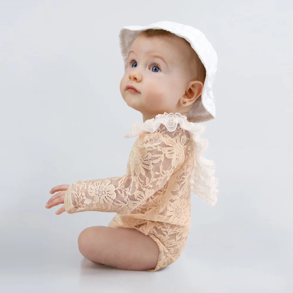 

Fantastic Newborn Baby Photography Props Wonderful Pearl And Lace Jumpsuit Bodysuit Baby's Ornaments For Photo Shoot