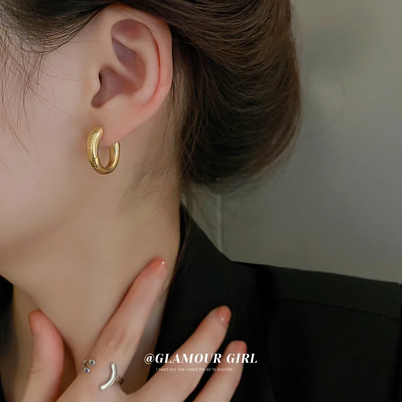 

fashion quality circle white gold hoop earrings