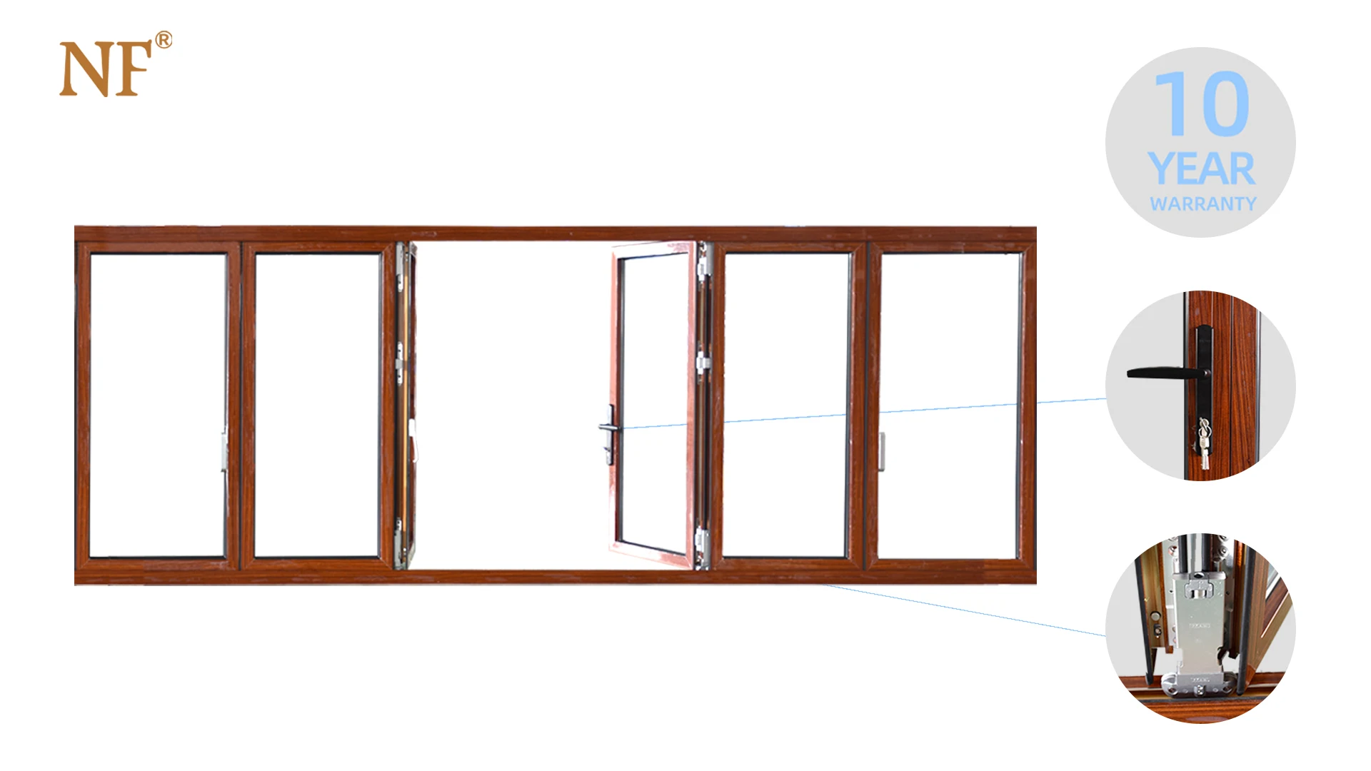 
Bifold accordion folding windows 