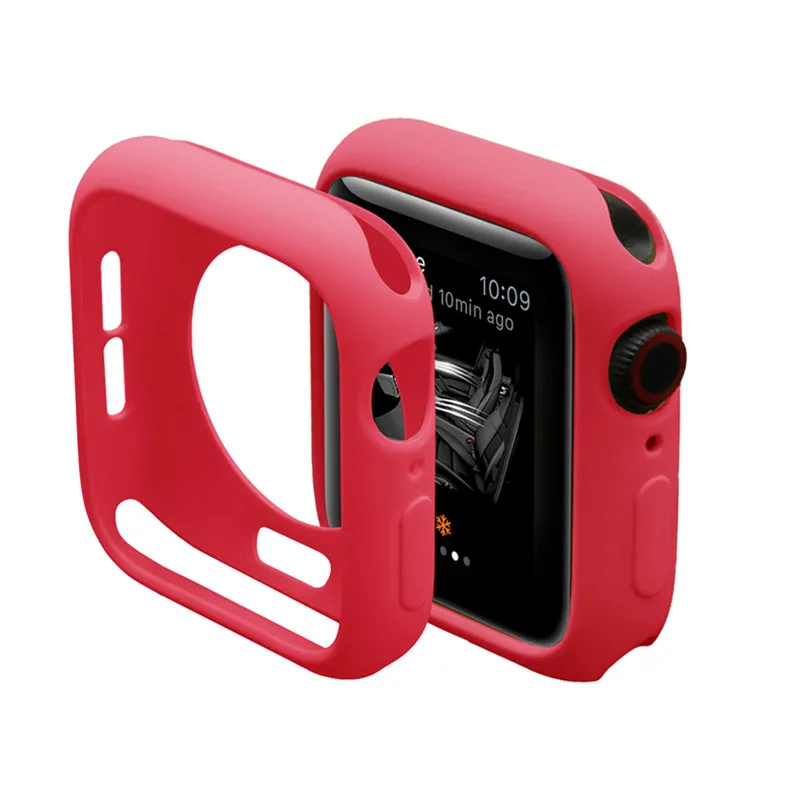 

Candy Soft Silicone Case for Apple Watch series 7 6 42MM 38MM Cover Protection Shell for iwatch 41mm 45mm Watch Bumper Case, Black ,pink,blue,red,yellow,royal blue more than 10 colors avalible