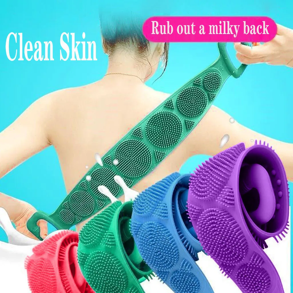 

Silicone Bath Belt Body Brush Exfoliating Long Silicone Scrubber for Shower, Custom color