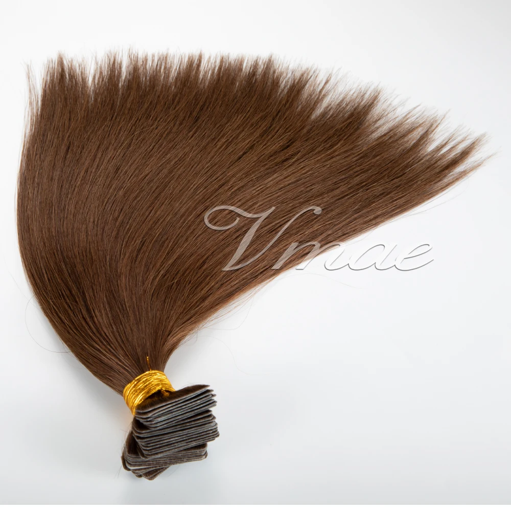 

VMAE 11A 100g #4 Dark Brown #6 Medium Brown #8 Straight Cuticle Aligned Hair Double Drawn Human PU Invisible Tap Hair Extensions